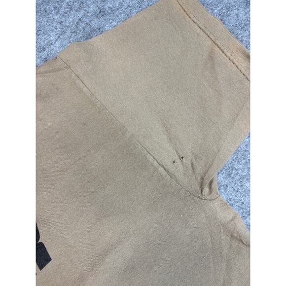 VINTAGE 90s Soldier Movie Shirt Mens XL Brown Graphic Murina USA Short Sleeve - Picture 4 of 10